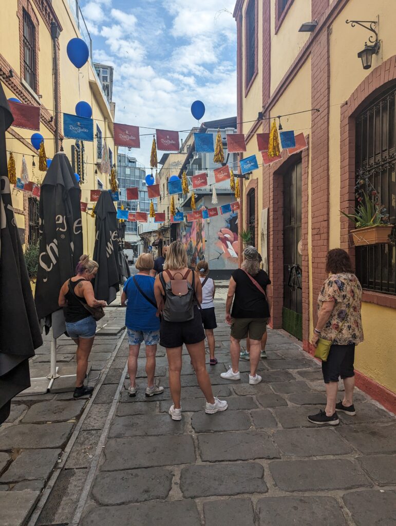 the group exploring Thessaloniki city